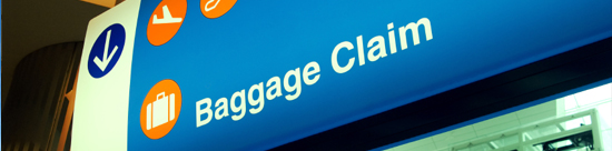 baggage claim sign